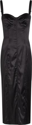 Dolce & Gabbana Stretch-silk Midi Dress - Black - 42 (UK10 / S)