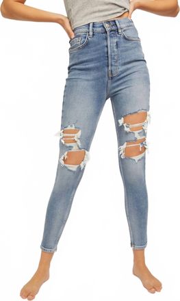 Free People Phoenix Skinny Jeans In Western Blue