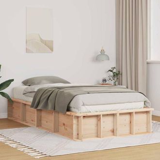 Berkfield Home Bed Frame Solid Pine Wood 90 x 190 cm Solid Pine Wood in Light Tan
