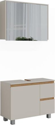 Vicco Conjunto De Muebles De Ba&ntilde;o J-shape, Cachemira/artesanal, 2 Partes, Vicco