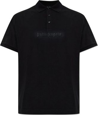 Palm Angels Logo Polo Shirt - Heren - Polos - Zwart - L - Katoen - Tops