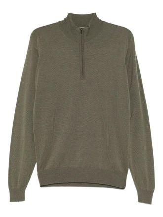 John Smedley smed knit zip jumper - men - Merino - M - Green