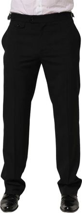 Dolce & Gabbana Pantalons - Heren - Nette broeken - Zwart - M - Wol - Broeken