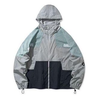 Li-Ning Colorblock Sports Hooded Jacket Grey Green AFDQ213-1
