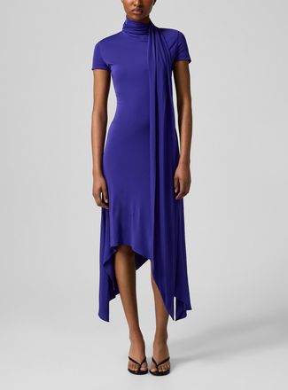 Acne Studios Womens Scarved mock-neck asymmetrical dress