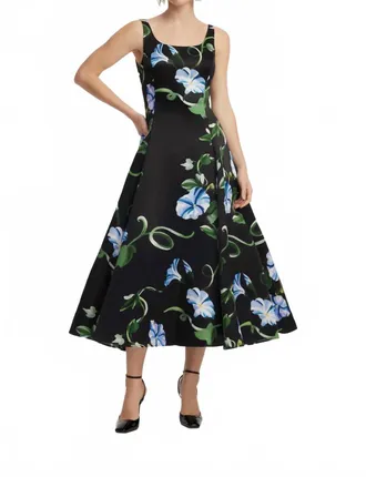LEO LIN Serafina Appliqu&eacute; Maxi Dress In Black Flora