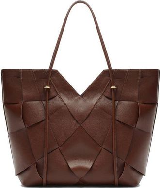 Arezzo Sarah Large Leather Tote in Cioccolato at Nordstrom