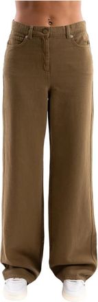 Marella Mllzaffo Wijde Broek - Dames - Wijde Broeken - Groen - S - Katoen - Broeken