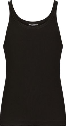 Dolce & Gabbana fine-rib tank top - men - Cotton - 60 - Black