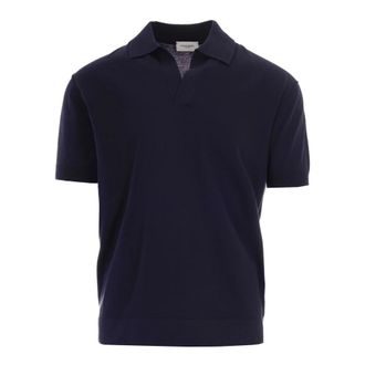 Paolo Pecora Polo Shirts, male, Blue, Size: 2XL Knitted Polo