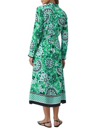 Comma Womens 2163726 Maxi Dress with AOP, Green, 14