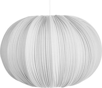 Beliani Pendant Hanging Lamp Grey Fabric Cotton Shade Modern Design Living Room Light OKER