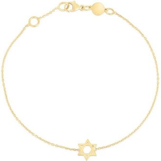 Tresorra 14K Yellow Gold Star Of David Bracelet