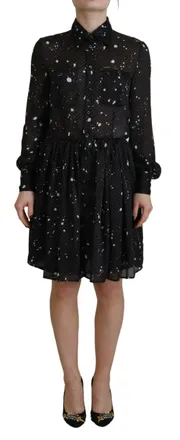 Dsquared2 Dsquared&sup2; Polka Dot Long Sleeves Button Down Womens Dress (Pre-Owned)