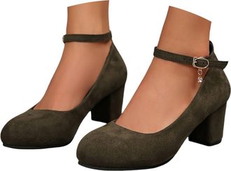 Generic Traditional Shoes Womens Elegant Comfortable Dirndl Shoes Wide Feet Shoes with High Block Heel Wild Leather Look Platform Shoes Classic Plain for Okto