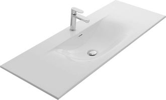 Thebalux Dune wastafel 120cm - 1x kom met afzet - 1 kraangat - keramiek - mat wit