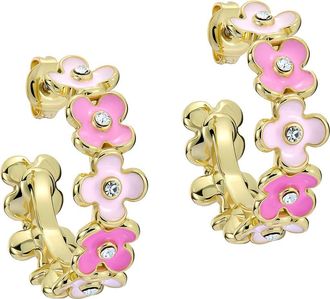 Ted Baker Garvi Garland Hoop Earrings in Metallic Gold/Pink at Nordstrom