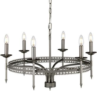 Loops 6 Bulb Chandelier Hanging Pendant LIght Iron Gate LED E14 60W Bulb