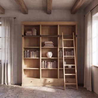 Maisons du monde Librer&iacute;a con 3 cajones y escalera de mango