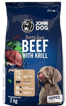 OEM Alimento Seco Para Cachorros De Carne De Res Con Krill Para Perros John Dog 3 Kg