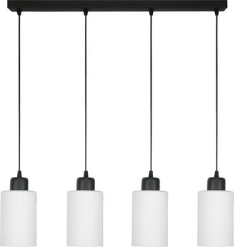 OEM L&aacute;mpara De Techo Colgante Negra Con Pantalla De Cristal Blanco, Loyd Bianco 15-061