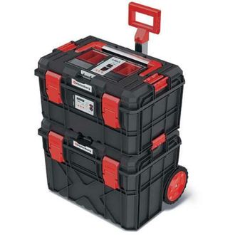 Prosperplast Kistenberg Kxbas604075, Conjunto De Caja De Herramientas M&oacute;vil X Block Alu Log, Black