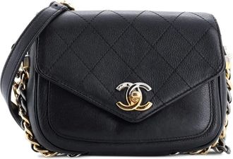 Chanel Two Tone Envelope Flap Bag Quilted Calfskin Small shoulder bag - Zwart