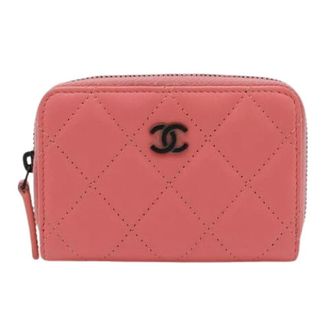 Chanel Pre-owned Matelasse Classic Zip Coin Purse - Dames - Pre-owned - Roze - Maat: ONE Size Leer