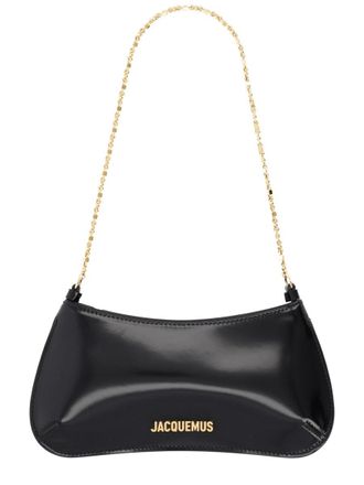Jacquemus Small Handbag With Gold Chain And Curved Silhouette
