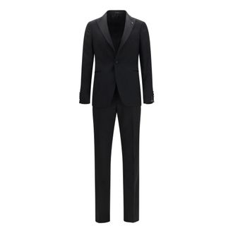 Tagliatore Single-breasted pak van scheerwol - Heren - Pakken - Zwart - Maat: 2XL Wol
