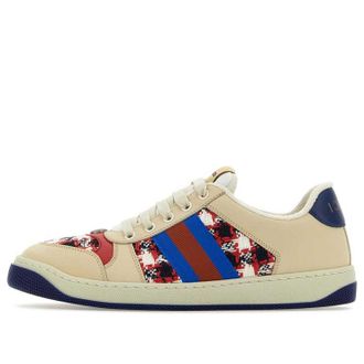 Gucci (WMNS) Gucci Screener Low-Top Sneakers Beige Navy Red 577684-FACBJ-9075