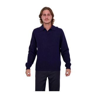 Daniele Fiesoli Polo Col Ouvert 0073 - Heren - Polos - Blauw - XL - Wol - Tops
