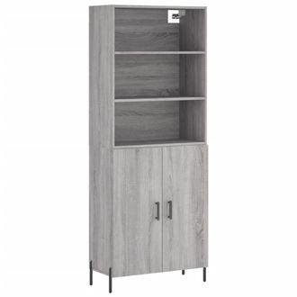 vidaXL Vidaxl - Aparador Alto Madera Contrachapada Gris Sonoma 69,5x34x180 Cm