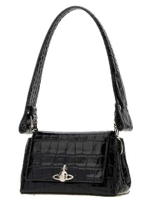 Vivienne Westwood Womens Black Leather Small Hazel Shoulder Bag Borse A Mano