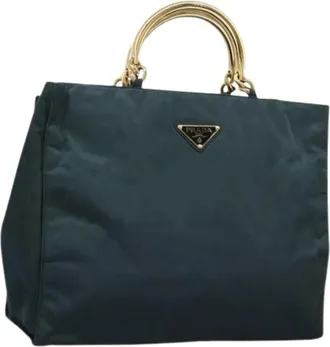 Prada Pre-owned Tote Bags, female, Blue, Size: ONE SIZE Pre-owned Nylon Tote Bag