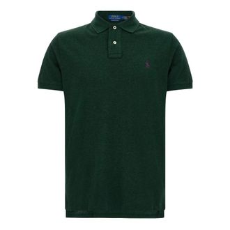 Polo Ralph Lauren Tops, Heren, Groen, L, Katoen, Custom Slim Fit Poloshirt