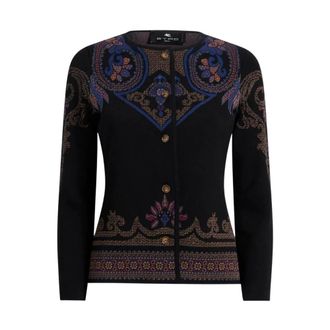 Etro Dames, Truien, Zwart, Maat: M Viscose