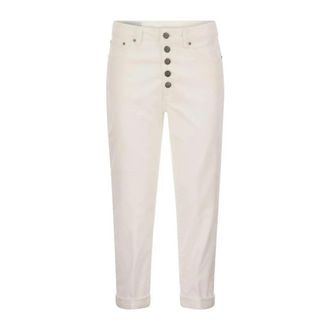 Dondup Koons Cropped Straight Leg Jeans - Dames - Chinos - Wit - W28 - Katoen - Broeken