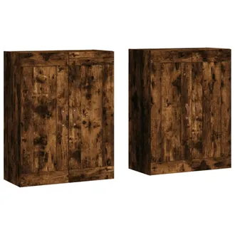 vidaXL Vidaxl - Armarios De Pared 2 Uds Madera De Ingenier&iacute;a Roble Ahumado