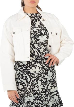 Coach Short Denim Logo Jacket, Size Small