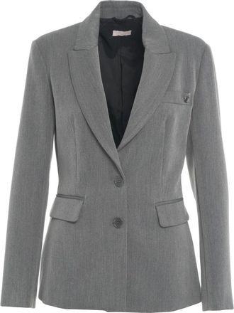 Liu Jo Slim-fit Blazer - Dames - Blazers - Grijs - M - Leer - Jassen