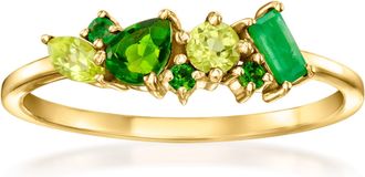 RS Pure by Ross-Simons Tonal Green Multi-Gemstone Ring in 14kt Yellow Gold