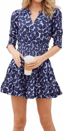 Sail to Sable Smocked Waist Ruffle Dress In Autumn Leaf Print