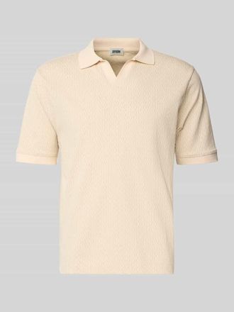 Drykorn Drykorn Regular Fit Poloshirt mit V-Ausschnitt Modell ACAYO in Beige, Gr&ouml;&szlig;e XXL