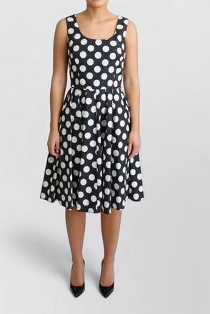Dolce & Gabbana cotton sleeveless polka-dot a-line midi dress