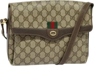 Gucci Pre-owned Leather gucci-bags - Dames - Vintage Schoudertas - Beige - ONE Size - Leer - Vintage