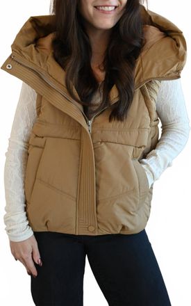 Greylin Womens Moreland Avenue Puffer Vest In Brown