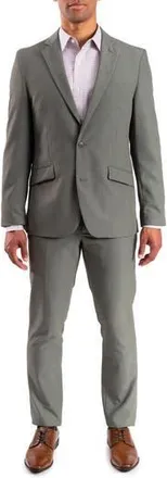 The Savile Row Company Bi-Stretch Solid 2-Piece Suit in Green at Nordstrom Rack, Size 38Regular