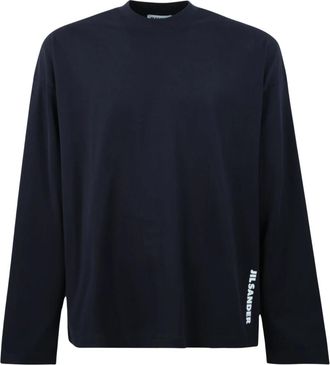 Jil Sander Katoenen T-shirt met ronde hals - Heren - T-shirts - Blauw - XL - Katoen - Tops
