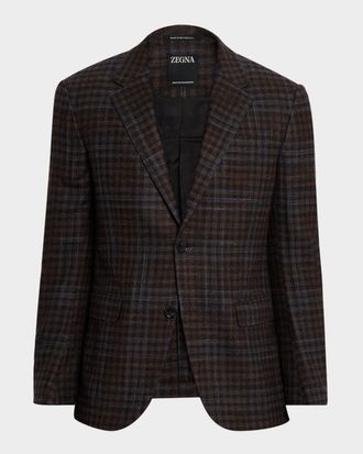 Ermenegildo Zegna Men & apos;s Check Winter Crossover Notch-Lapel Sport Coat